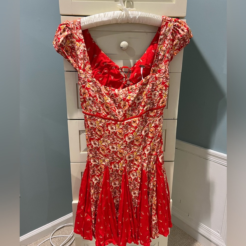 WORN ONCE Free People Red Floral Dress